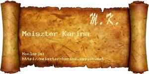 Meiszter Karina névjegykártya